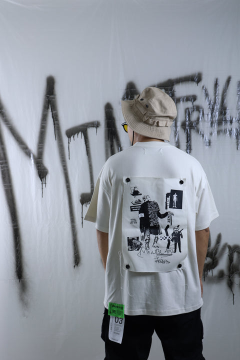 MINDBOARD ARTCHIVE, OVERSIZED PATCH TEE (BEIGE)