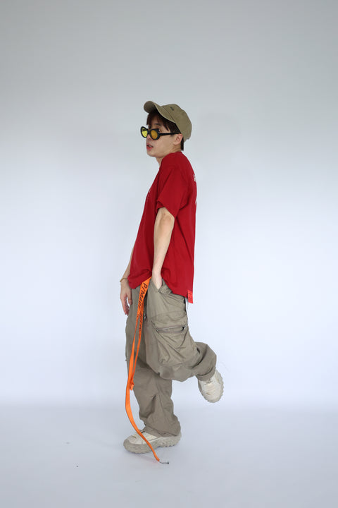 DRAGON TRIBAL EMBLEM OVERSIZED TEE (BURGUNDY)