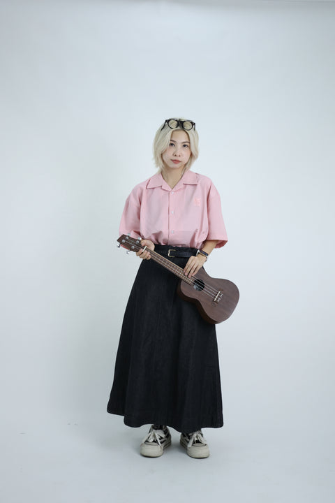 TRIUMPH CREST CAMP COLLAR SHIRT (BLUSH PINK)