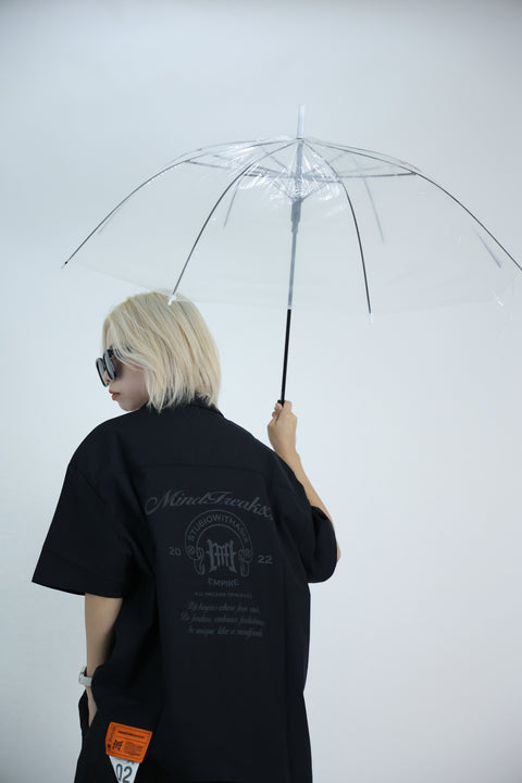 TRIUMPH CREST CAMP COLLAR SHIRT (MIDNIGHT)