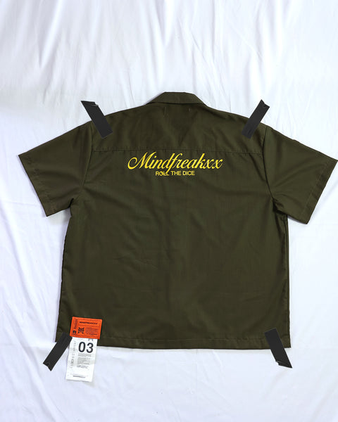 ARTIST WORKWEAR, OVERSIZED CUBAN COLLAR SHIRT (ORC GREEN)