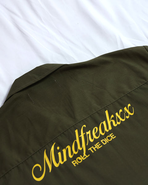 ARTIST WORKWEAR, OVERSIZED CUBAN COLLAR SHIRT (ORC GREEN)