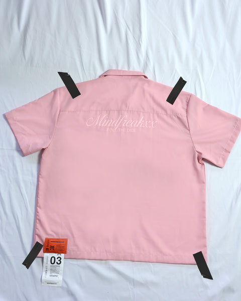 ARTIST WORKWEAR, OVERSIZED CUBAN COLLAR SHIRT (SWEET PINK)