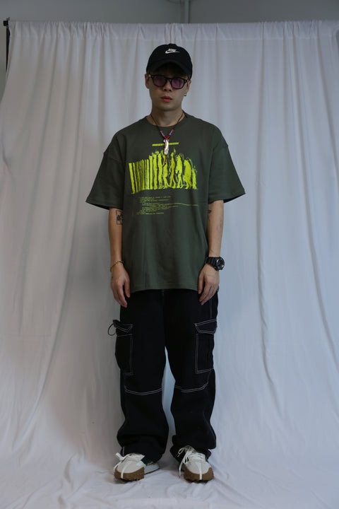 NEW WORLD ORDER, OVERSIZED TEE (ALIEN GREEN)