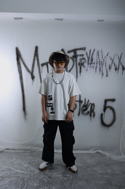 MINDBOARD ARTCHIVE, OVERSIZED PATCH TEE (BEIGE)