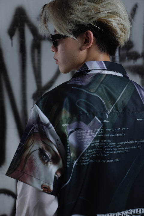 CYBORG VIRTUAL-COMPANION CAMP COLLAR SHIRT (RESTOCKED)