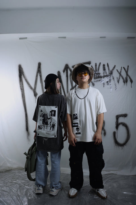 MINDBOARD ARTCHIVE, OVERSIZED PATCH TEE (BEIGE)