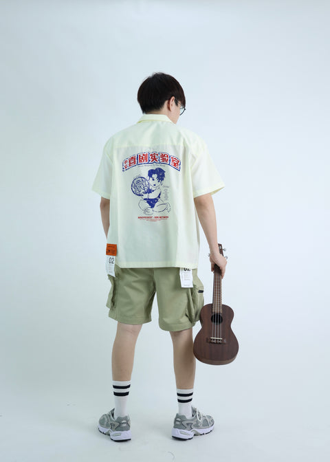 BBK CHINESE COMEDY LAB CAMP COLLAR SHIRT (CREAM)