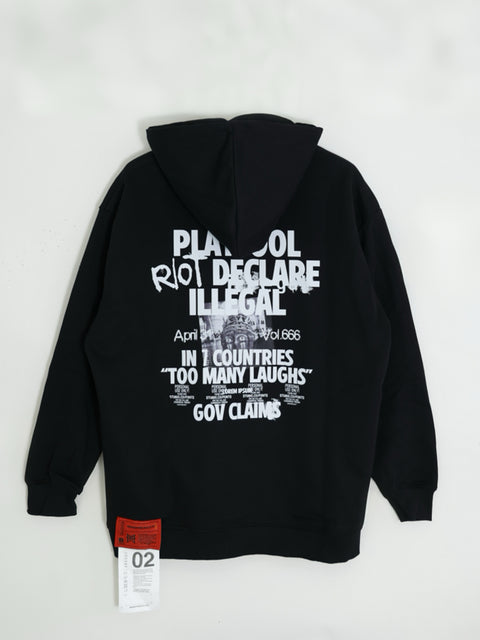 NEWSPAPER HOODIE (BLACK)
