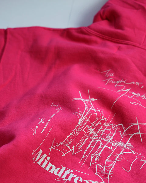 MF MANUSCRIPT SKETCH LOGO, REPLICA VINTAGE HOODIE (BARBIE & ROYAL BLUE)