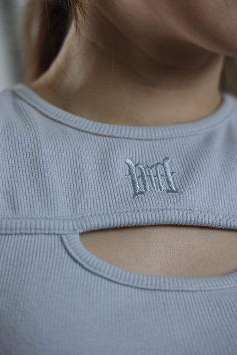 FREAKBAE Y2K CROP TOP.V2 (COOL GREY)