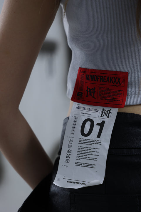 FREAKBAE Y2K CROP TOP.V2 (COOL GREY)