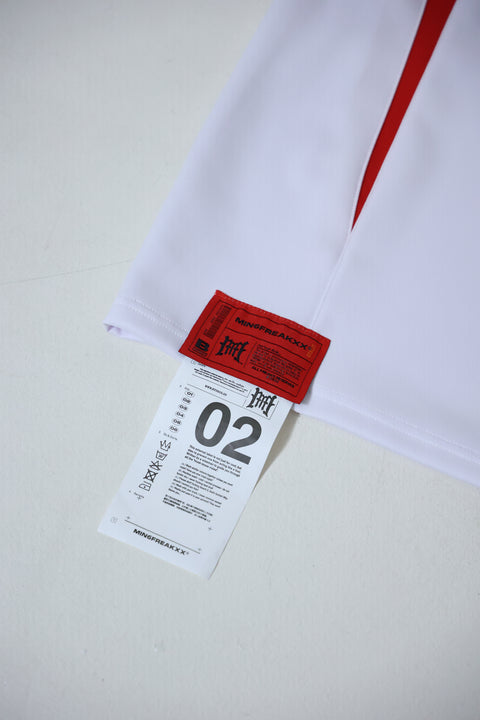 BLOCKECORE HYBRID SLAYER JERSEY (RED ON WHITE)