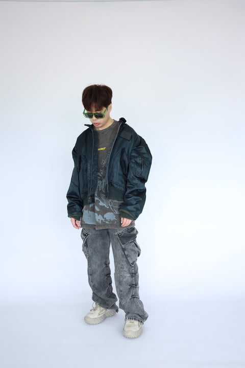 OUROBOROS MYTH OVERSIZED TEE (STONED WASHED GREY)