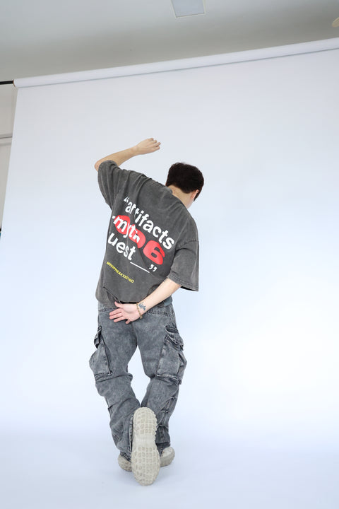 OUROBOROS MYTH OVERSIZED TEE (STONED WASHED GREY)