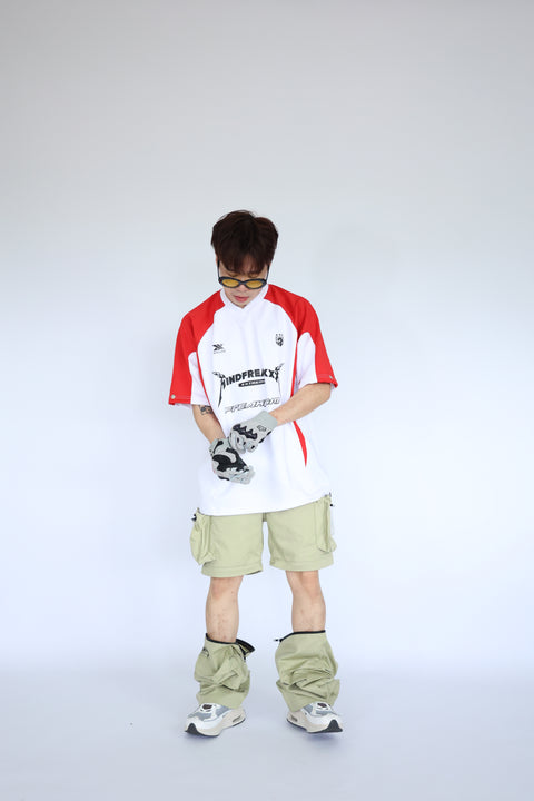 BLOCKECORE HYBRID SLAYER JERSEY (RED ON WHITE)