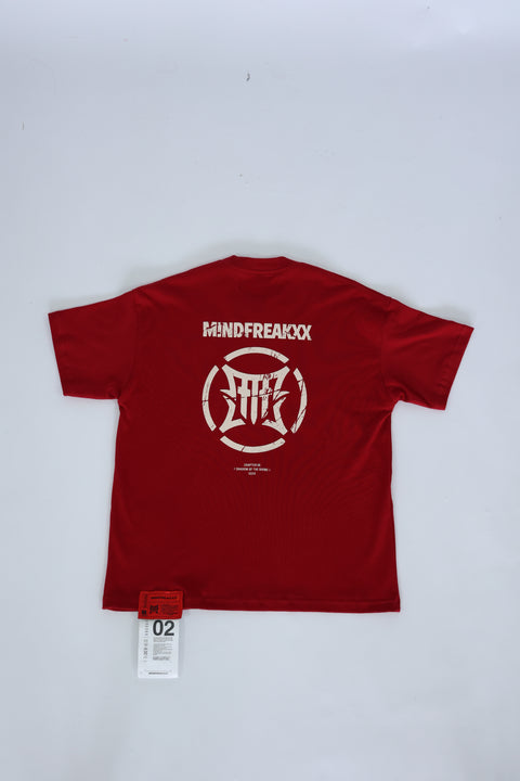 DRAGON TRIBAL EMBLEM OVERSIZED TEE (BURGUNDY)