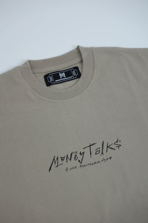 MONEYTALKS OVERSIZED TEE (BONE GREY)