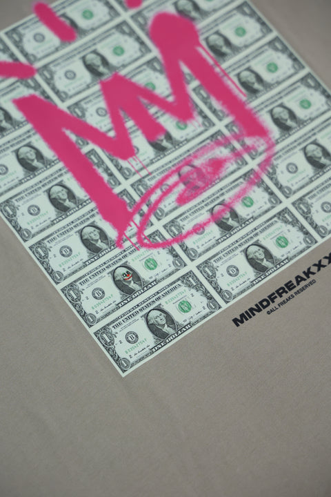 MONEYTALKS OVERSIZED TEE (BONE GREY)