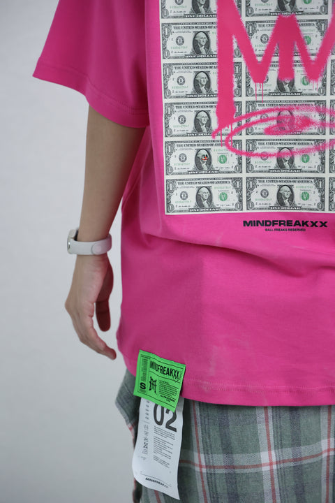 MONEYTALKS OVERSIZED TEE (HOTPINK)
