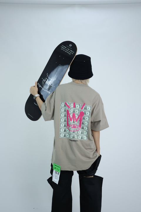 MONEYTALKS OVERSIZED TEE (BONE GREY)