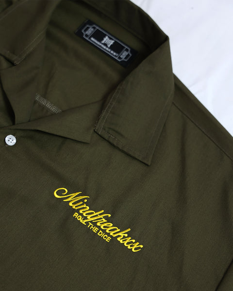 ARTIST WORKWEAR, OVERSIZED CUBAN COLLAR SHIRT (ORC GREEN)