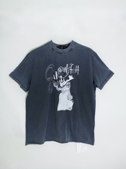 SNOWITCH OVERSIZED TEE (STONE WASHED GREYBLUE)