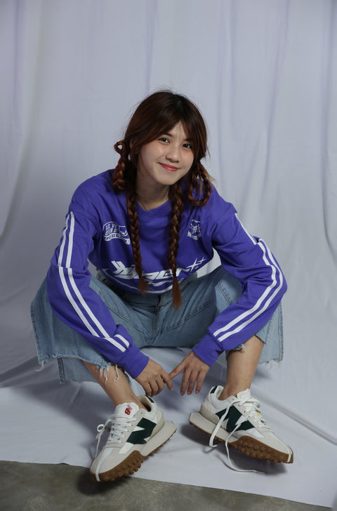 HYPER-FREAKXX ATHLETIC JERSEY, OVERSIZED LONG SLEEVE TEE (WITCH PURPLE)