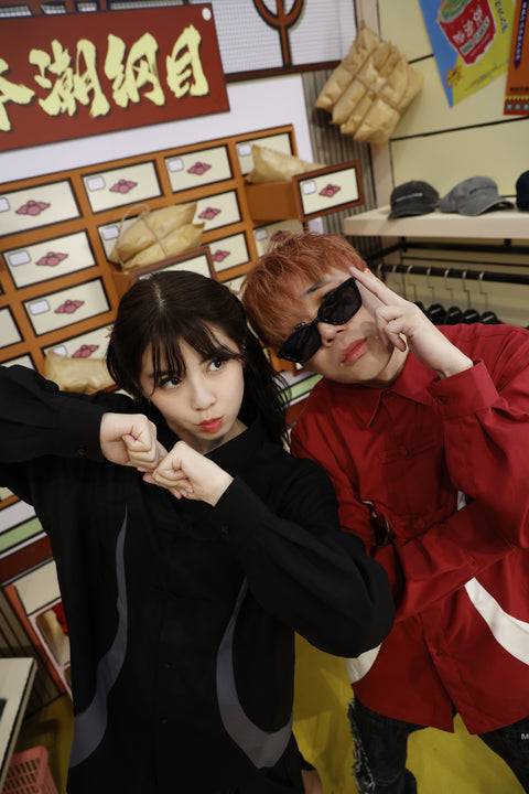 HYBRID TANG SHIRT (GREY ON BLACK)