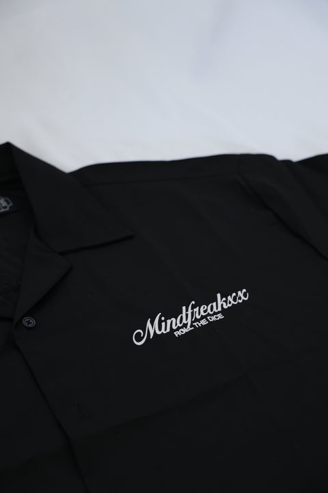 LUCID DREAM SHIRT, OVERSIZED CUBAN COLLAR SHIRT (BORING BLACK)