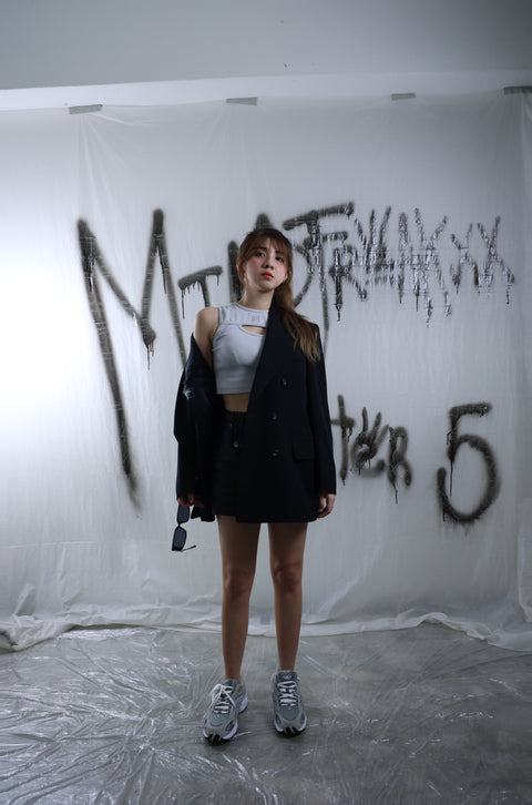 FREAKBAE Y2K CROP TOP.V2 (COOL GREY)