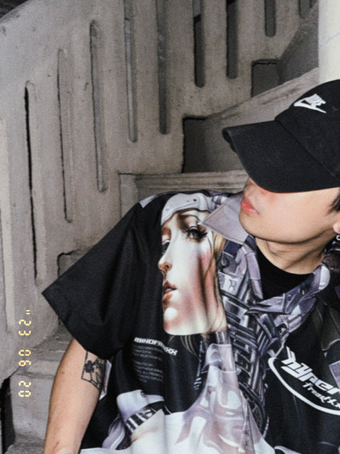 VIRTUAL-COMPANION CAMP COLLAR SHIRT (AI GF)