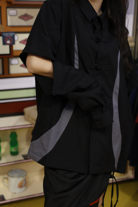 HYBRID TANG SHIRT (OFFWHITE ON MAROON)