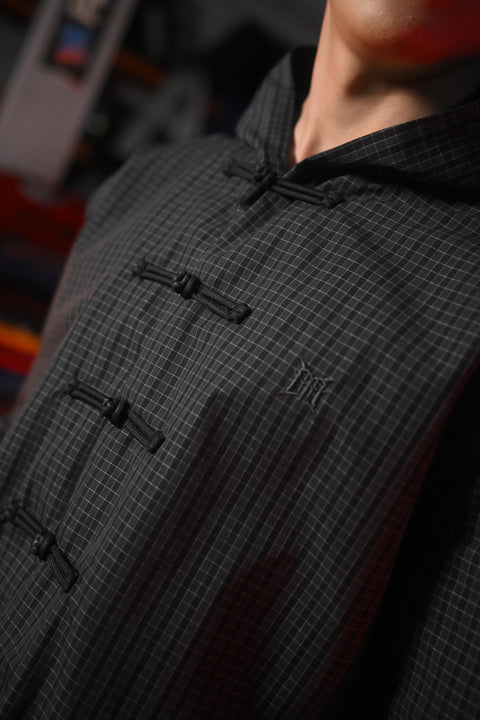 HYBRID TANG HOODED FLANNEL (GREY BLACK)