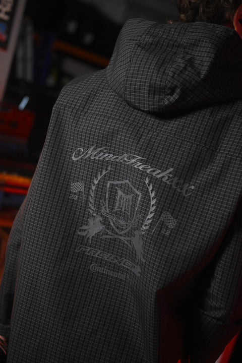 HYBRID TANG HOODED FLANNEL (GREY BLACK)