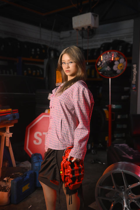 HYBRID TANG HOODED FLANNEL (BLUSH PINK)