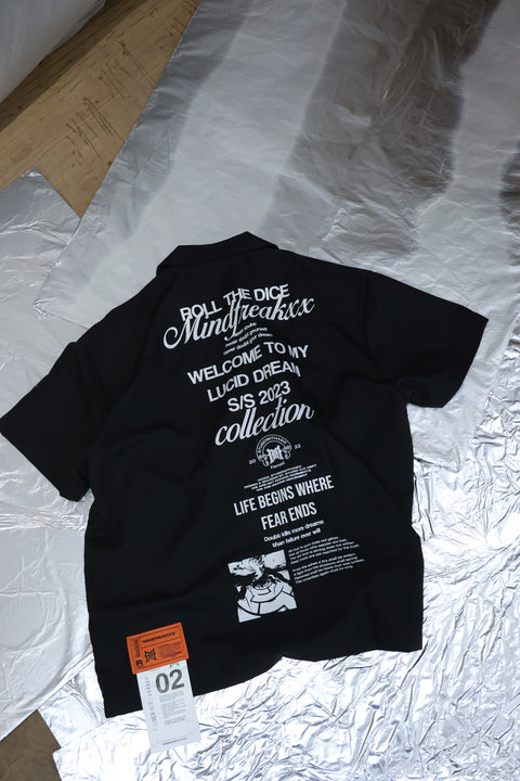 LUCID DREAM CUBAN COLLAR SHIRT (BORING BLACK)