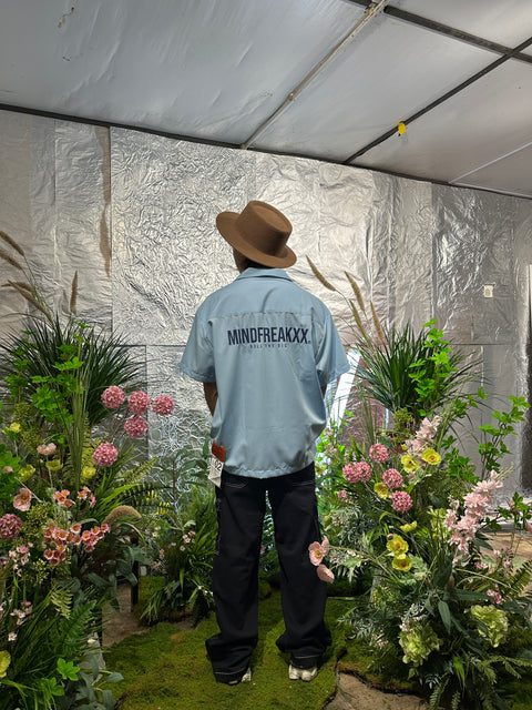 ARTIST WORKWEAR CUBAN COLLAR SHIRT (DREAMY BLUE)