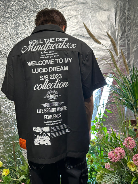 LUCID DREAM CUBAN COLLAR SHIRT (BORING BLACK)