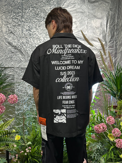 LUCID DREAM CUBAN COLLAR SHIRT (BORING BLACK)